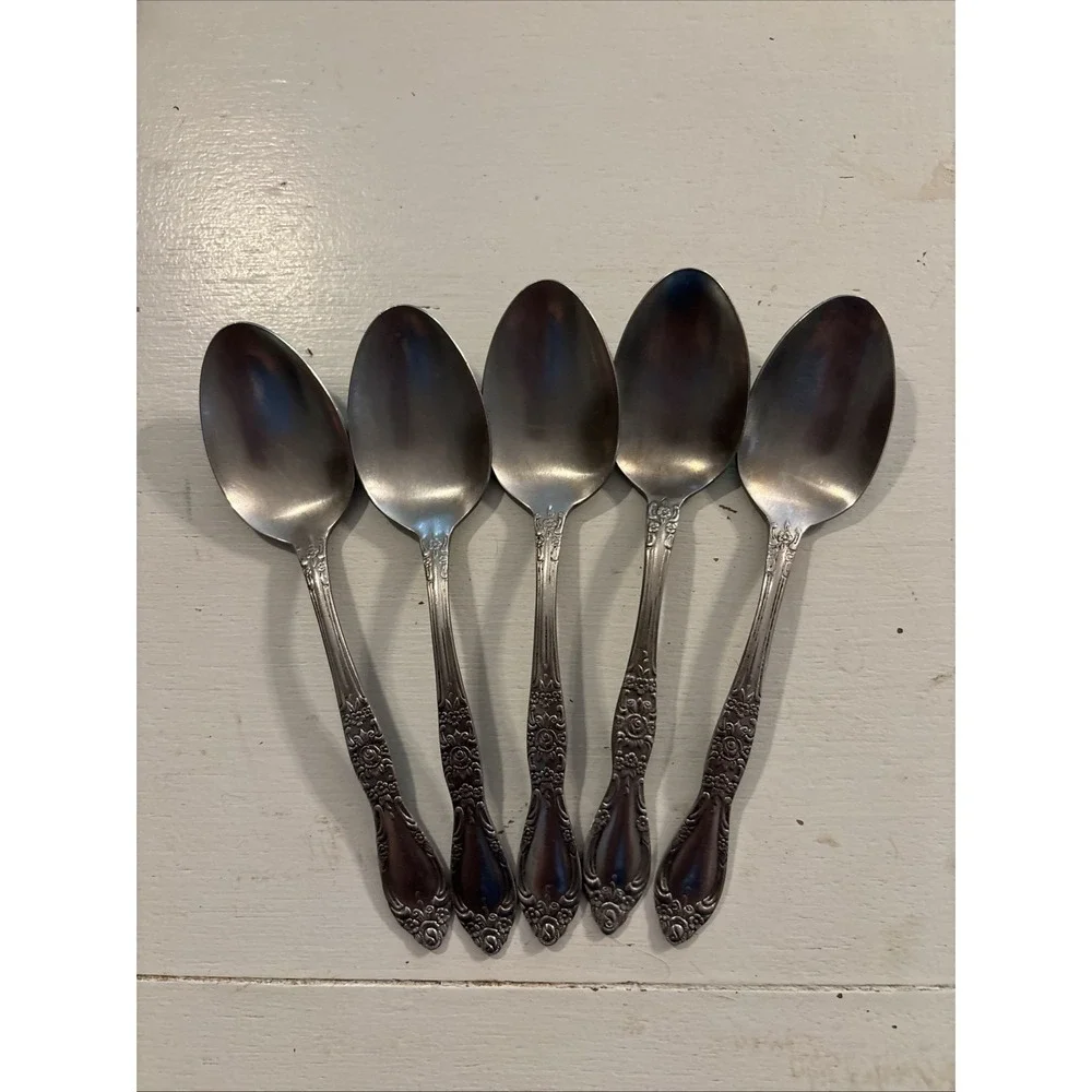 Lot Of 5 Oneida Northland Carolina Teaspoons Stainless Korea Silverware 6 Inch